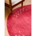 thumbnail image 4 of Rugsotic Carpets Hand Knotted Loom Wool 10'x10' Round Area Rug Contemporary Red L00530, 4 of 9