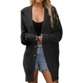 thumbnail image 2 of Women'S Button Down Cardigan Sweaters Oversized Lapel Chunky Warm Loose Soft Knit Outwear Black M, 2 of 7