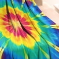 thumbnail image 3 of Colorful Rainbow Tie Dye Spiral Pattern Blanket,Comfortable Soft Flannel Throw Blanket,All Season,Warm Lightweight Blankets for Sofa Bed Couch Living Room Chair,30"x40", 3 of 4