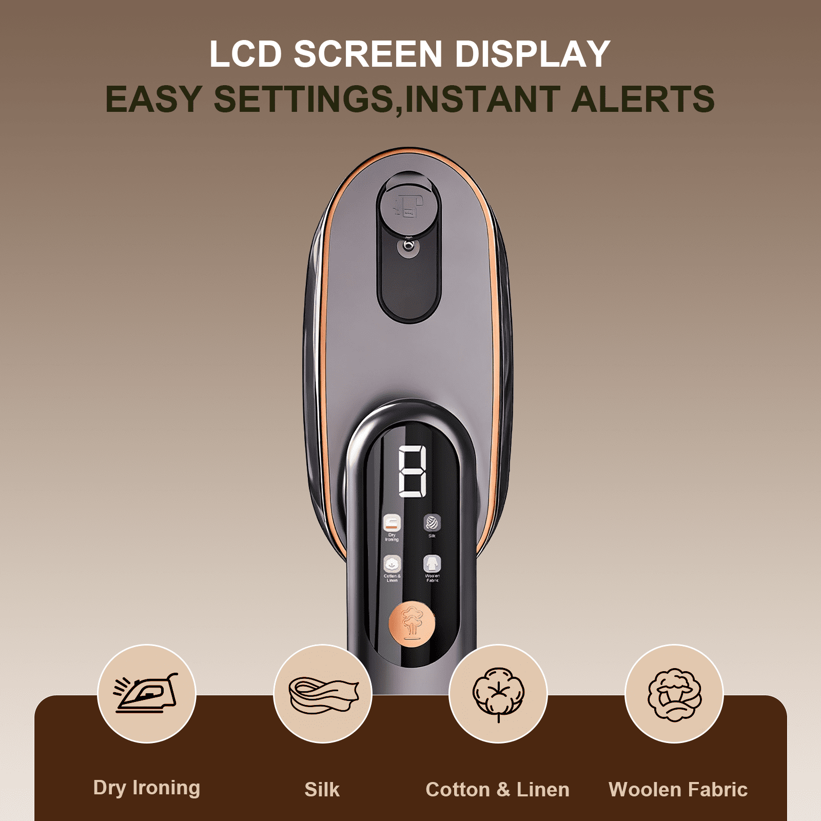 PKALQ Travel Steamer for Clothes, 1200W Portable Steamer with LCD Display 180° Swivel Handle Powerful Wrinkle Remover, Clothing Steamer