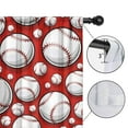 thumbnail image 4 of Blackout Kids Curtains,Red Baseballs Pattern Childrens Insulated Curtains Set Of 2,Bedroom Essentials,Toddler Room Decor 52"x84", 4 of 5