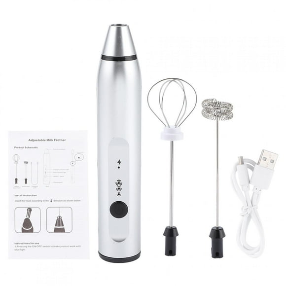 Mixeur à Café Électrique, Batteur à Œufs, Mousseur à Lait, USB Pratique pour Restaurant Magasin de Boissons Maison Café Argent