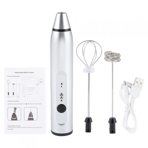 Batidor de leche recargable Nikou batidor de café eléctrico color plateado