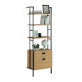 thumbnail image 2 of Sauder New Hyde Engineered Wood 4 -helf Wall Mounted Bookcase in Serene Walnut, 2 of 9