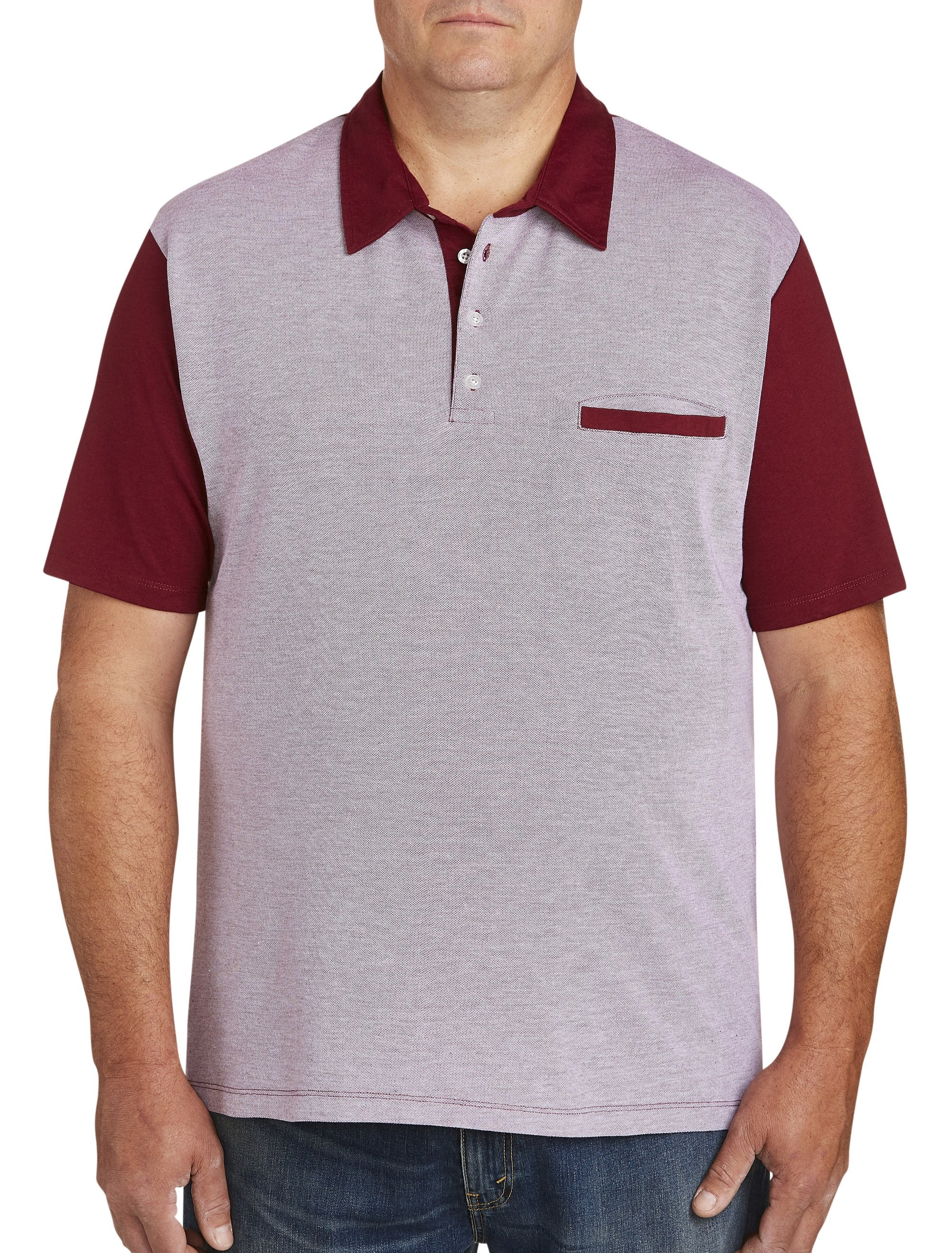 Harbor Bay by DXL Big and Tall Men's Contrast Oxford Polo Shirt