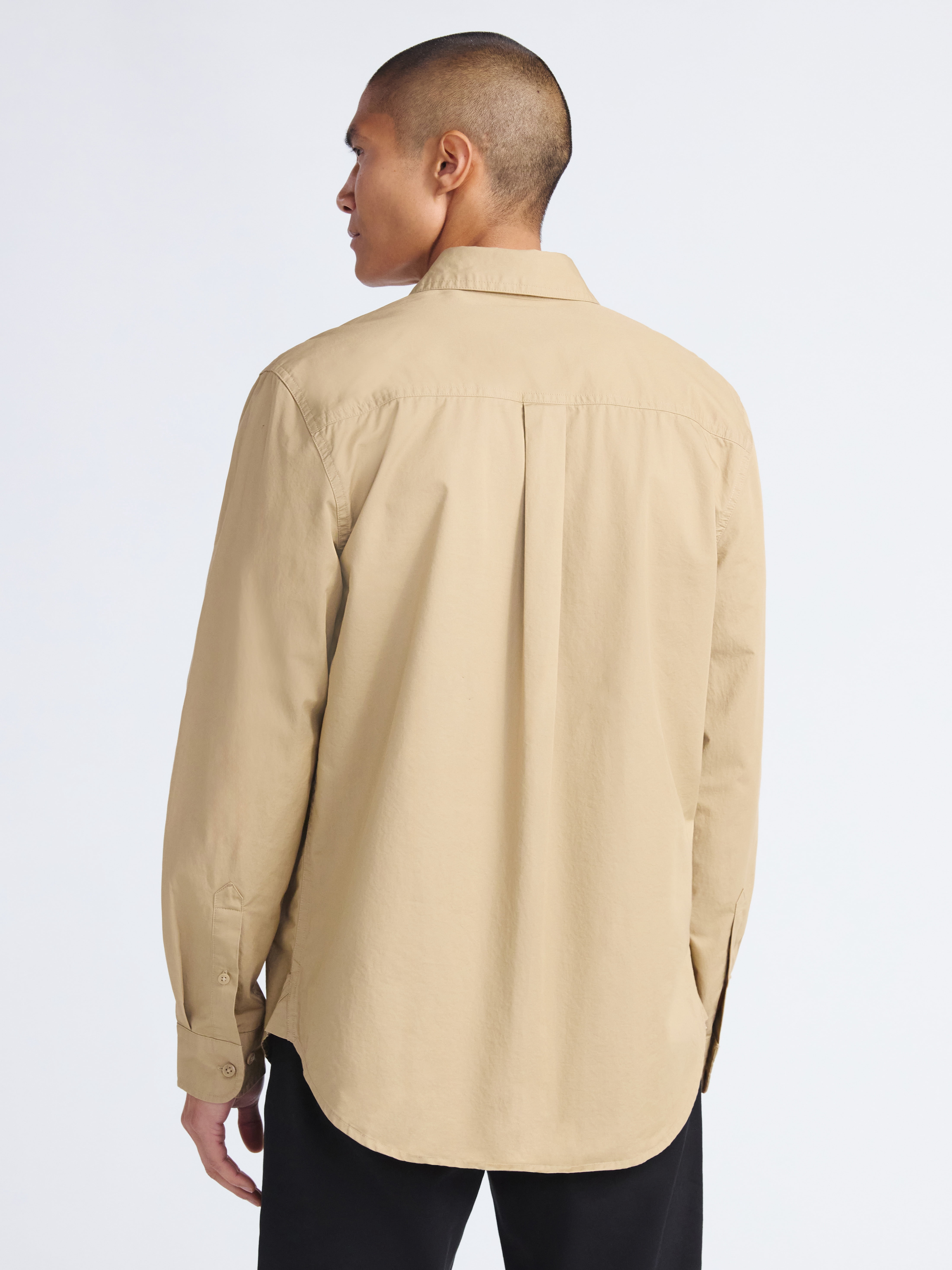 Free Assembly Men's Cotton Utility Shirt with Two Pockets, Sizes S-3XL