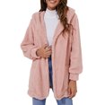 thumbnail image 1 of Abrigo de mujer Irfora Cárdigan de lana para mujer con capucha, frente abierto, manga larga, mullido, abrigo para descansar en invierno Irfora Abrigo de mujer, 1 of 7