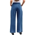 thumbnail image 5 of Women High Waisted Wide Leg Pleated Jeans Loose Elastic Denim Pants with Pockets, 5 of 6