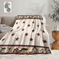 thumbnail image 1 of unique Rustic Country Throw Blankets, Primitive Barn Star Cozy Warm Bed Couch Blanket, 1 of 5