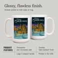 thumbnail image 4 of 15 fl oz Ceramic Mug, Merry Christmas, North Pole, Christmas Oil Painting, Dishwasher & Microwave Safe, 4 of 5