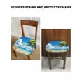 thumbnail image 6 of Beach Blue Chair Seat Covers for Dining Room Stretch Chair Seat Covers Set of 2, Starfish Palm Tree Shell Sandy Beach Chair Seat Protector Cushion Slipcovers for Kitchen Restaurant Office, 6 of 6