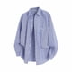 thumbnail image 1 of Blusa y camisa de manga larga con cuello vuelto para hombre, color liso, con botones y cuello vuelto, cárdigan de manga larga, blusa de poliéster para hombre, 1 of 3