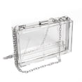 thumbnail image 1 of WJCD Bolso de mano transparente con caja de acrílico para mujer, bolso de noche cruzado pequeño y transparente, correa de cadena dorada aprobada por el estadio, 1 of 5