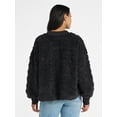 thumbnail image 3 of Time & Tru Women's Jacquard Pullover Sweater, Sizes XS-XXXL, 3 of 5