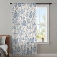 thumbnail image 4 of Blue Paisley Sheer Curtains 63 Inches Long, Vintage Boho Flower Botanical Leaf Branch Light Filering Curtains, Breathable Simi Curtain Privacy Drapes for Living Room Bedroom Window Treatment, 4 of 9