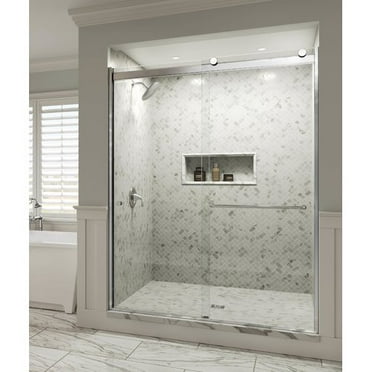 Basco Rotolo Bypass Semi Frameless, Woodbridge Mbsdc6076 B Frameless Sliding Glass Shower Door