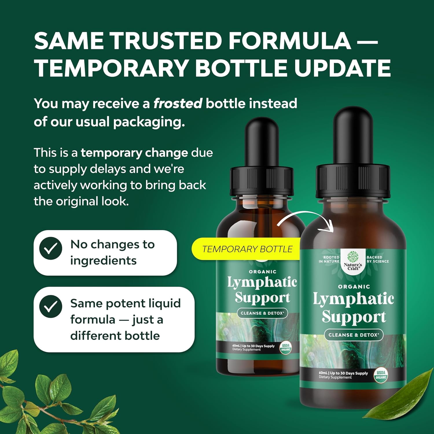 Natures Craft Organic Lymphatic Support Drops, Immune & Lymphatic Support Supplement, 2oz