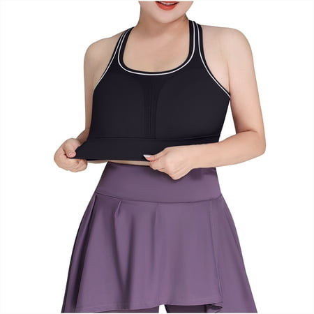 Mrat Womens Shaper Bra Women s Athletic Bra High Coverage Low Impact Workout Sports Bra Wireless Comfortbale Backless Bralettes Cropped Tank Tops Nursing Sports Bra S-124 Black 4XL