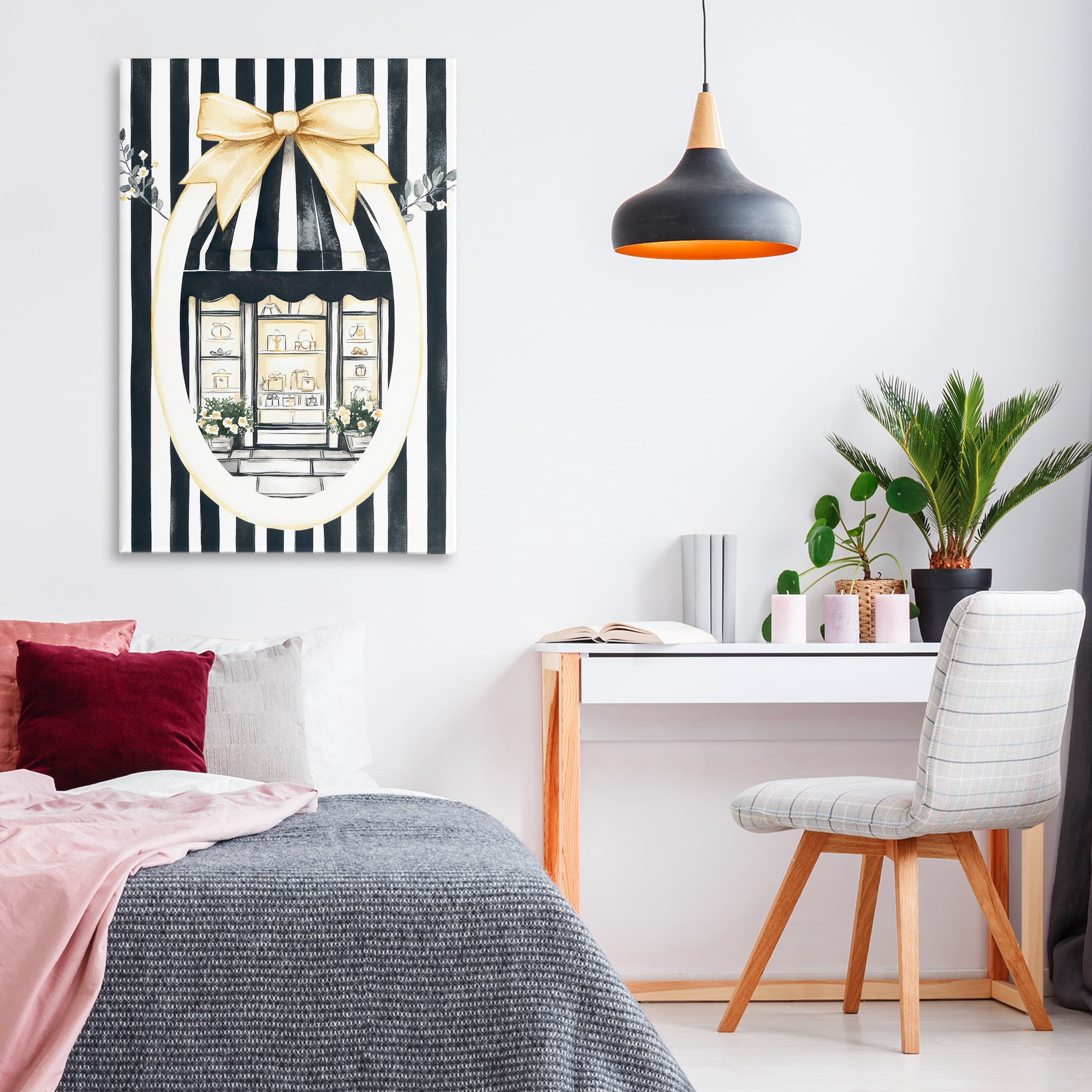 Stupell Industries Maison Striped Boutique Window Canvas Wall Art, design by Petal Prints Design