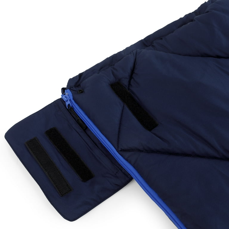 Ozark Trail 35-Degree Cool Weather Rectangular Sleeping Bag, Blue, 33x77