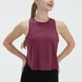 thumbnail image 4 of aidice Workout Tops for Women Yoga Crewneck Sleeveless Loose Backless Knot High Low Hem Athletic Tops, 4 of 8