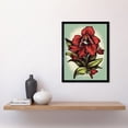thumbnail image 2 of Red Orchid Flower Old School USA Tattoo Ink Body Rockabilly Americana 50s Art Print Framed Poster Wall Decor 12x16 inch, 2 of 5
