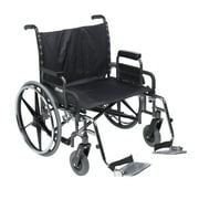 Sentra Deluxe Heavy Duty Extra Extra Wide Wheelchair With Detachable Desk Arm Swing Away Footrests, 30" Seat
