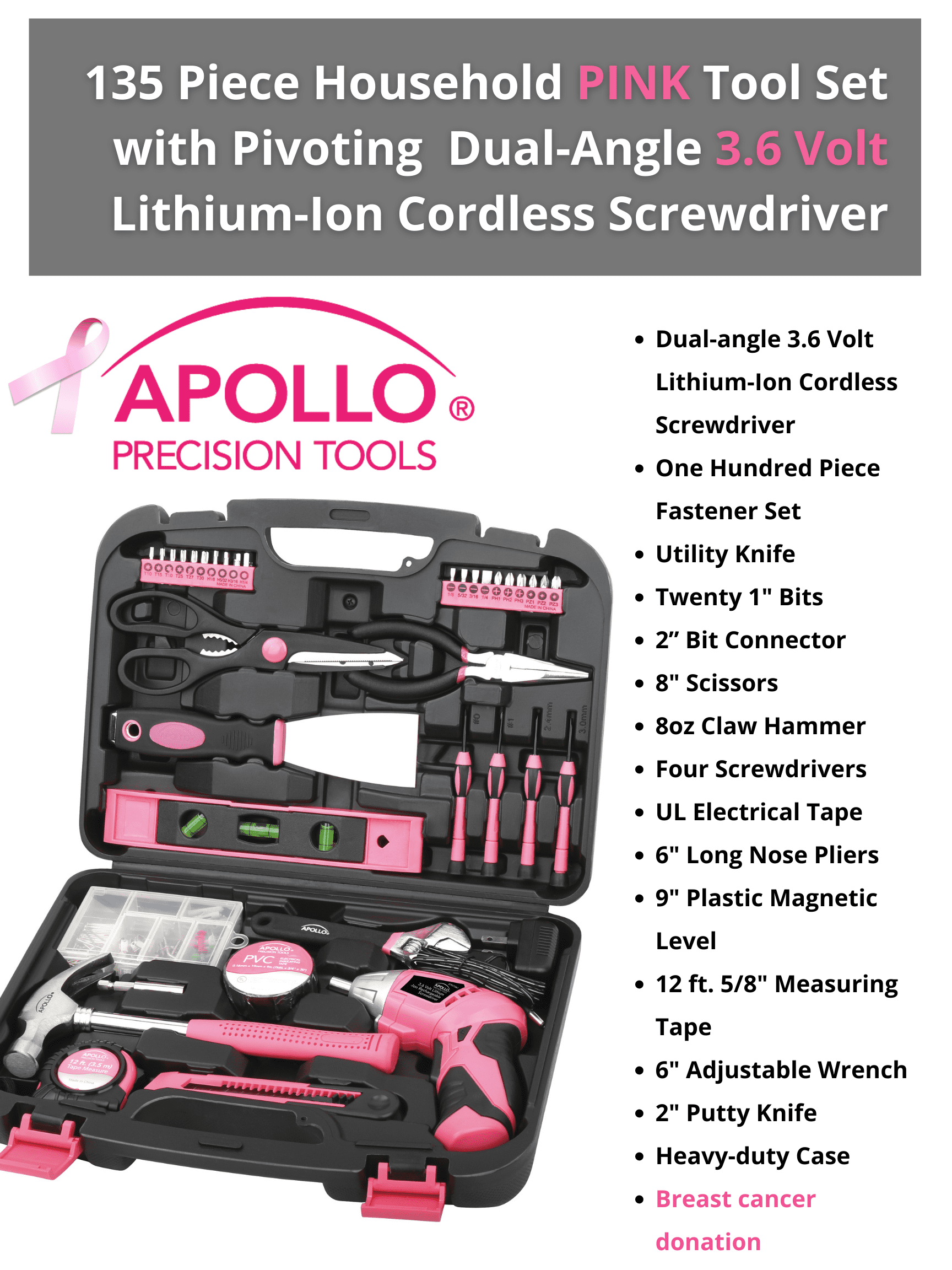 Apollo Tools Household Tool Kit 53 pc - Ace Hardware