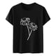 thumbnail image 3 of Gibobby Casual Playera de Manga Corta para Mujer Camiseta con estampado girasol para mujer, camiseta informal manga corta con gráfico, camisetas ajustadas informale(Negro,M), 3 of 5
