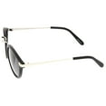 thumbnail image 4 of zeroUV - Retro Horn Rimmed Metal Nose Bridge P3 Round Sunglasses 50mm - 50mm, 4 of 6