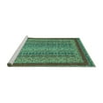 thumbnail image 2 of Ahgly Company Machine Washable Indoor Rectangle Oriental Turquoise Blue Modern Area Rugs, 5' x 8', 2 of 4