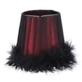 thumbnail image 1 of 1pc Feather Lampshade Indoor Use Lamp Cover Bedside Light Decor Accessory, 1 of 9