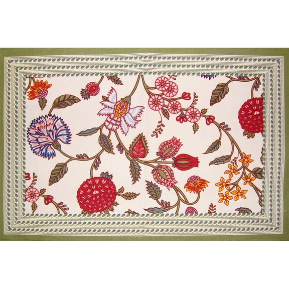 Floral Berry Cotton Table Placemat 19" x 13" Multi Color