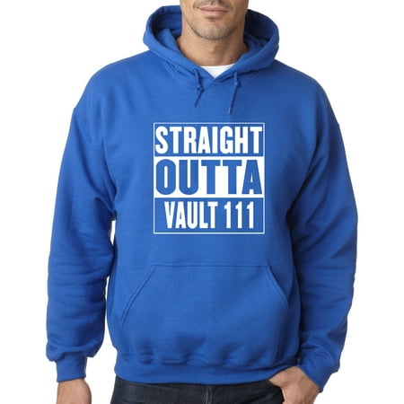 New Way 850 - Adult Hoodie Straight Outta Vault 111 Fallout 4 Game Sweatshirt 2XL Royal