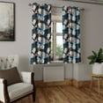 thumbnail image 2 of Ambesonne Floral Grommet Curtain, Abstract Silhouettes Floral, 50"x72", Salmon Sky Blue and Dark Teal, 2 of 5