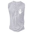 thumbnail image 1 of Débardeur Homme Été Mode Rétro Basique à Boutons Sans Manches avec Petit Imprimé pour Hommes T-Shirt Classique Imprimé, 1 of 2