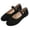 Black, variant on Women's Velvet Mary Jane Flats Square Toe Ballet Flats with Buckle Strap Comfortable Flat Dress Shoes for Women (Blackish Green, 6)