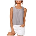 thumbnail image 1 of HBFAGFB Débardeurs pour Femmes Col Rond Sans Manches Gilet Léger Vêtements d'Été à la Mode Violet Taille P, 1 of 5
