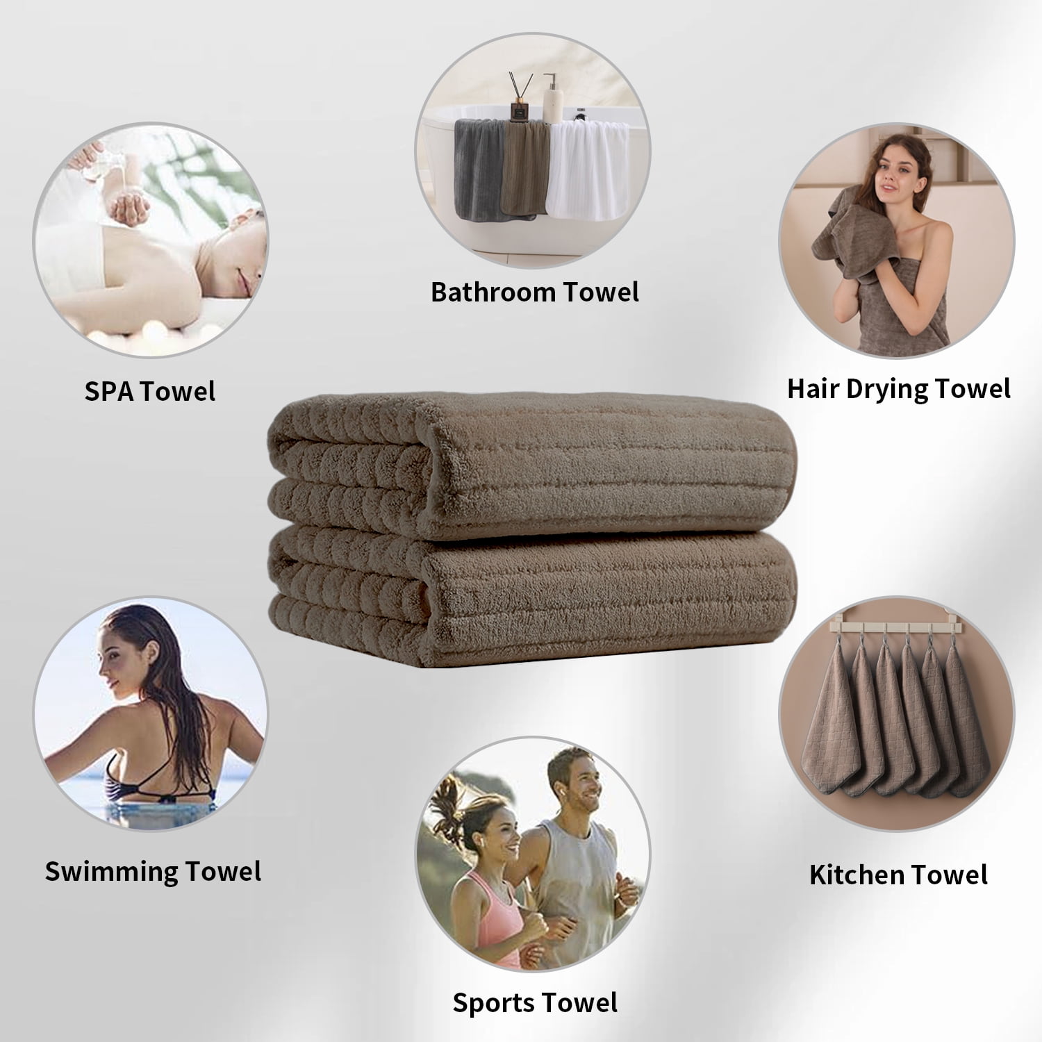 Covina Home 12 Pack Dark Brown Hand Towel Set, Oversized Ultra Soft Microfiber Bathroom Towel Set Adult Luxury Lightweight Cozy Collection