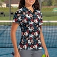thumbnail image 2 of Binienty Tropical Horse Floral Funny Couple Golf Shirts Versatile Casual His and Hers Golf Shirts with Zip Up Collar Classic Fit Short Sleeve Athletic Tops for Golf Running Sports, 2 of 7