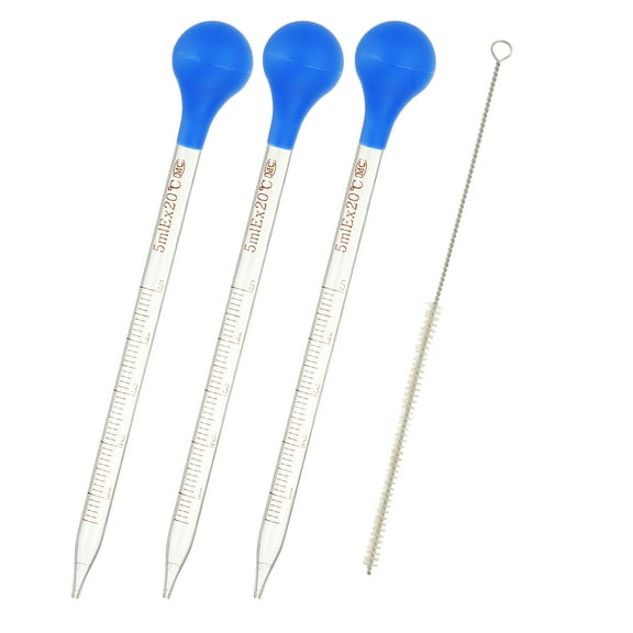 Uxcell Graduated Dropper Pipettes 2 Pcs 25ml Reusable Borosilicate Glass Pipette for Transfer Liquid for Laboratory, Chemistry, Clear