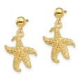 thumbnail image 2 of FB Jewels 14K Yellow Gold Starfish with Small Holes Dangle Earrings, 2 of 3