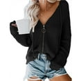 thumbnail image 3 of Femmes Cardigan à Capuche Pull Zip Cardigan à Capuche Pull Zippé Haut en Vrac Femmes Cardigan à Capuche Femmes Cardigan à Capuche Femmes Pull Cardigan Décontracté Décontracté Peau Douce, 3 of 6