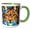 Green/White, variant on 3drose, Stunning Face Portrait of a Lynx or Bobcat Wild Cat. Gifts for Family, 11oz Two-tone Red Mug