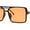 Black - Orange, variant on Mens Gentlemanly Rectangle Flat Top Double Bridge Mob Metal Arm Sunglasses Black - Smoke
