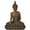 Brown Meditating Abstract Buddha 12" x 6" x 15", variant on 6" x 8" Silver Polystone Meditating Buddha Sculpture with Engraved Carvings and Relief Detailing, by DecMode