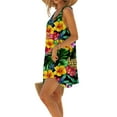 thumbnail image 4 of Aimik Spaghetti Strap Sundress for Women Summer Stylish Print Resort Loose Mini Dress Pleated Breathable Comfort Beach Dress, 4 of 6