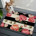 thumbnail image 5 of Flower Stripes Bathroom Rug Washable 2x3 Entryway Rug Non Slip Black White Geometric Pink Rose Floral Front Door Mat Low Pile Indoor Doormat Throw Floor Carpet for Kitchen Bedroom Entrance, 5 of 8