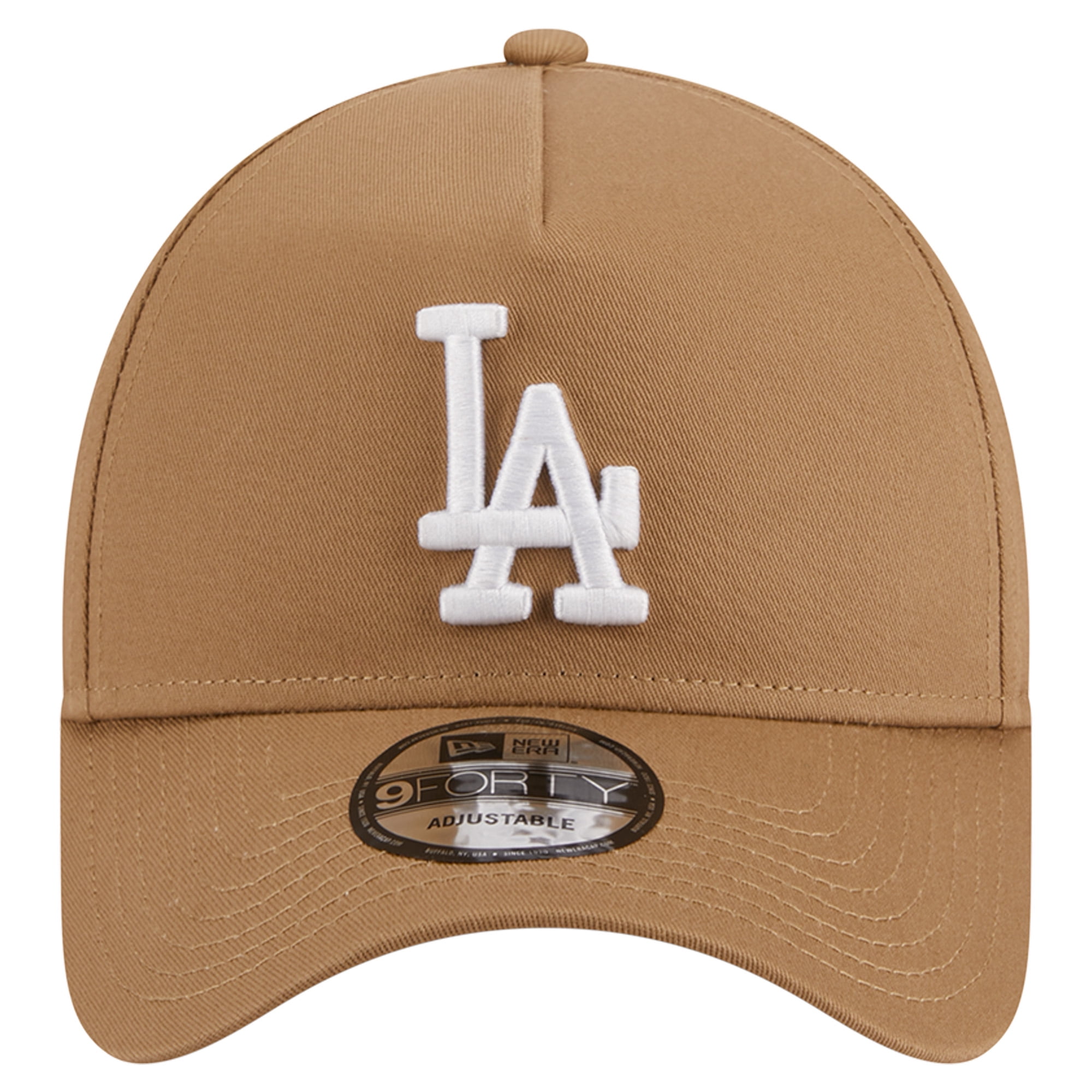Men's New Era Khaki Los Angeles Dodgers A-Frame 9FORTY Adjustable Hat