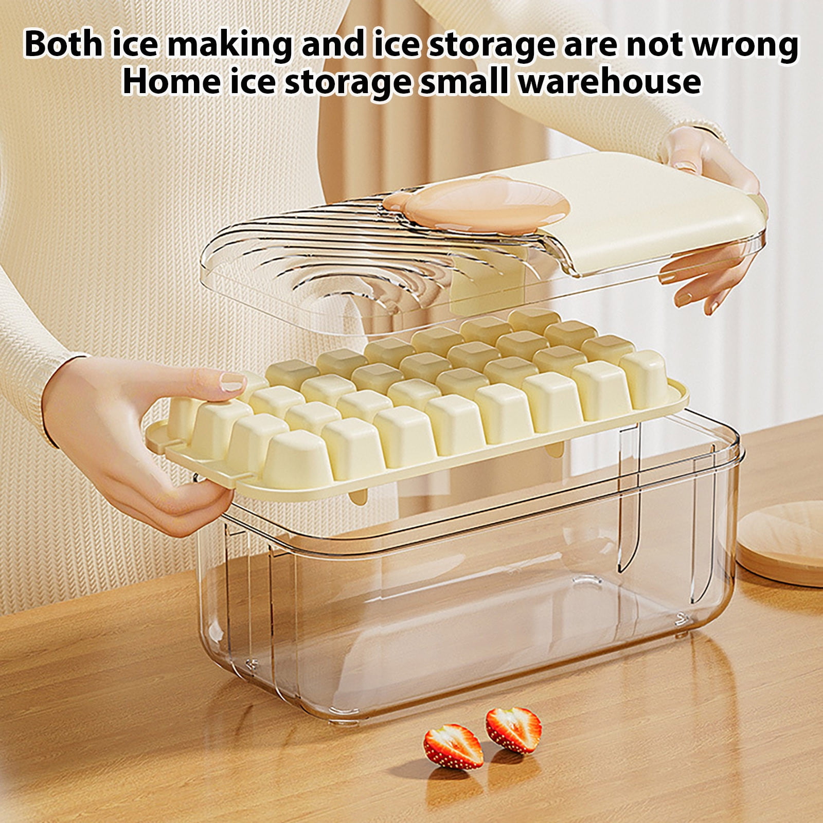 UNLLLL Pressing The Ice Block Ice Block Maker Household Food Grade Large Capacity Ice Storage Box With A Shovel, for Making Ice or Ice Cream